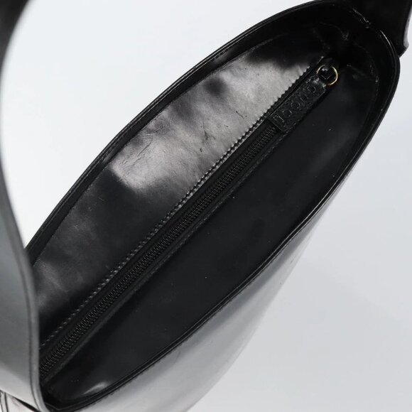 GUCCI Shoulder Bag Enamel Black Gold - Picture 14 of 16